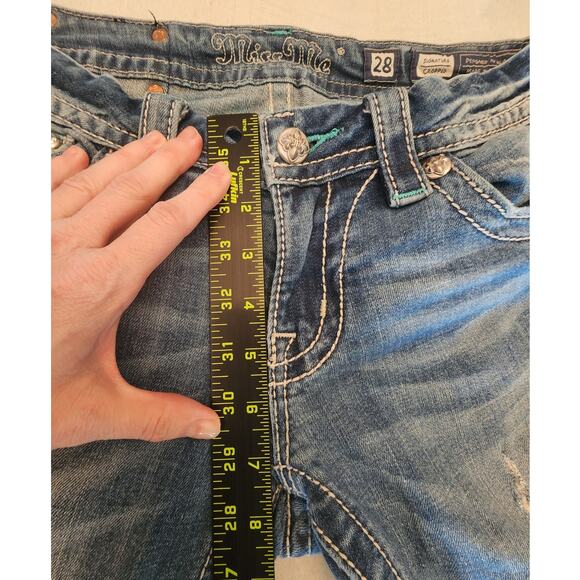 Miss Me Women's Denim Signature Cropped Jean SZ 28 Southwestern Aztec - Picture 8 of 9